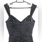 Papell boutique Black Ruched with lite black sparkle beading Midi Dress sz 10 Photo 4