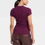 A New Day Crewneck T-Shirt Ribbed Burgundy XL Photo 1