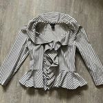 Boston Proper structural statement black and white ruffle jacket Photo 1