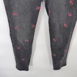 Hollister Vintage Y2K  Curvy High-Rise Mom Jeans Rose‎ Embroidered Black sz 00R Photo 2
