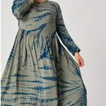 Anthropologie Dolan Left Coast Eliska Moss Tie-Dye Midi Dress XS Lagenlook Photo 12