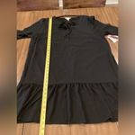 Draper James  Ladies Tie Neck Flounce Shift chiffon Long Sleeve Mini Dress xL Blk Photo 6