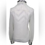 Alexis  XIMENA White Sheer Frill  Long Sleeve Blouse Size 0 Photo 3
