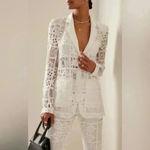 Alexis  Harlie Jacket White‎ French Cut Lace Blazer Size Small Photo 8