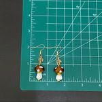 Handmade  Mushroom Lampwork Beads Drop Earrings Photo 6