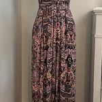 Soma ‎ Soft Jersey Sleeveless Maxi Dress Pink Black Paisley Size XS Photo 0