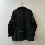 ZARA Women's Long Sleeve Button Collared Raw Hem Denim Shacket Size XS Black Photo 4