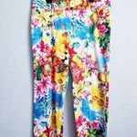 Escada Cruise Style Tropical Ocean Ankle Pants Yellow Size L Photo 0
