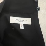 Lafayette 148 Black Mockneck Silk Blouse Top Medium Keyhole Gold Cuff Button Photo 8