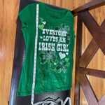 Rocker Girl Burnt out cap sleeve St. Patrick day shamrock Irish Tee Shirt Jr XXL Green Size undefined Photo 10