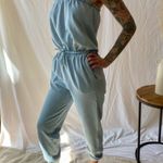 ZARA  Strapless Washed Blue Jumpsuit Photo 5