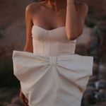 ZARA  Voluminous Bow Mini Skirt Cream Sz M Bloggers Fav Photo 2