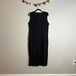 Vintage black linen blend button down maxi dress Size 12 Photo 3