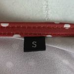 Retro Women's Small Polka Dot Ruffle Tie Wrap Flowy 50's V Neck Swing Dress Red Photo 8