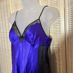 Victoria's Secret Purple Long Camisole Teddy Black Lace Trim Medium M Photo 3