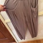 Venus  Gray Beige Short Sleeve V Neck T-shirt  Jumpsuit Romper harem pants Sz M Photo 5