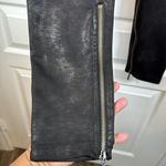 Free People  Faux Leather Ankle Zip Leggings Pull On Black Pants Size Small EUC Photo 2