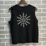 Breckenridge Vintage snowflake Zip confetti Wool Blend Sweater vest Petite Large Photo 5