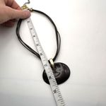 Chico's Chico’s leather multi cord layered enamel coated pendant necklace espresso brown Photo 6