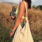 Boutique Neutral Striped Cross Body Bag Photo 0