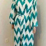 Beulah Tuckernuck Style Charlotte Chevron Printed Midi Dress Green size L Photo 6