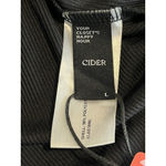 Cider Body Con Dress Womens Size L Black Ribbed Long Sleeve Round Neck Midi NEW Photo 8