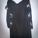 MSK Rhinestone Embellished Sleeve Black Dress Medium stretch Photo 0