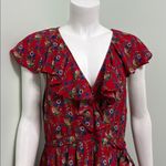 Anthropologie  Maeve Rosalia Red Floral Wrap Dress size 14 Photo 6