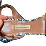 Tabitha Simmons Calla Blue & Ecru Floral Printed Leather Platform Heels Sandals Size 8 Photo 9