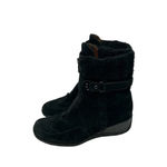 Aquatalia  Snow Boots Winter Weatherproof Suede Zip Front Combat Black Size‎ 7.5 Photo 4