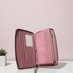 Steve Madden Pink Zip Around Wallet Wristlet Card Holder Clutch Photo 4