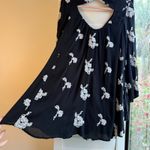 Free People  Austin Black Swing Mini Dress with White Embroidery size XS Photo 13
