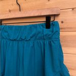 Free People Movement Small High Rise Teal Athleisure Ruffle Flowy Short Shorts Blue Photo 4