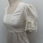 Vtg Sz 5 Maxi Dress Empire Waist Prairie Boho Peasant Lace Tiered Cottagecore Photo 4