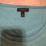 Talbots Light Blue Zebra Cotton Sweater short sleeves Novelty Cute Spring sz M Photo 2