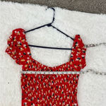 Faithfull the Brand  Red Floral Puff Sleeve Jumpsuit Size 4 Photo 9