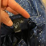 Windsor Womens Royal Blue V-neck Glitter Hi-cut Slit Prom Dress Photo 2