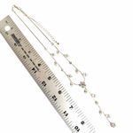 Silver Tone Rhinestone Lariat Necklace ✨ Floral Drop Bridal Style Photo 5