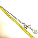 Silver tone heart and key long charm necklace Photo 4