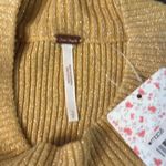 Free People  French Girl Ribbed Knit Dress Small Gold Sparkle Lurex Mini NWT Photo 9