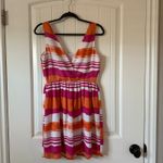 Jack by BB Dakota Jack Jamband Wave Dress Striped Sleeveless Fit & Flare Pink Orange 4 Photo 3