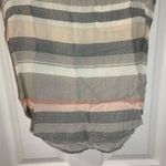 Rose & Thyme  Multicolor Striped Short Sleeve Blouse Small Photo 6