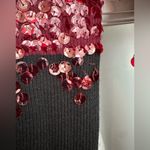 Antonio Melani Elegant Sequin Maroon & Black Sequin 100% Wool Sweater Size Med Photo 7