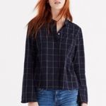 Madewell Bell Sleeve Shirt Windowpane Shirt Top career professional office plaid Photo 0