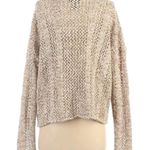 Torn By Ronny Kobo Tan Cream Metallic Shimmer Open Knit Sweater $229 EUC XS Photo 6