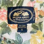 British Khaki Vintage Linen & Cotton Cottagecore Floral Skirt Set Large Photo 7