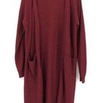MOUSSY Open Front Knit Wool Duster Cardigan Maroon Red OS Size undefined Photo 0