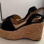Sam Edelman  Black Suede Wedge Sandals Photo 1