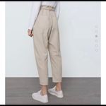 ZARA  Ecru Neutral Tan Baggy Tapered Ankle Fine Corduroy Pants size 8 Photo 2