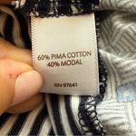 J.Jill Knit Top Large Blue White Striped Contrast Hem Long Sleeve Nautical Comfy Photo 6